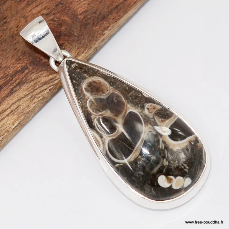 Pendentif argent Jaspe Tortue - Turtella - Bijoux en Jaspe Tortue - Turtella