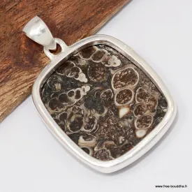 Gros Pendentif argent Jaspe Tortue - Turtella - Bijoux en Jaspe Tortue - Turtella