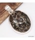 Pendentif ovale Jaspe Tortue - Turtella - Argent 925