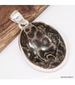 Pendentif Jaspe Tortue Turtella argent 925 ovale certificat inclus