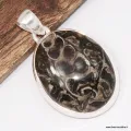 Pendentif ovale Jaspe Tortue - Turtella - Argent 925 - Bijoux en Jaspe Tortue - Turtella