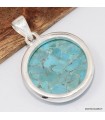 Pendentif Turquoise Mohave argent 925, pierre protectrice