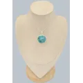 Pendentif rond authentique Turquoise Mohave - Argent 925 - Bijoux en Turquoise Mohave