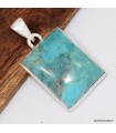Pendentif Turquoise Mohave argent 925, bijou énergétique