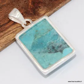 Pendentif rectangulaire authentique Turquoise Mohave - Bijoux en Turquoise Mohave
