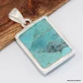 Pendentif rectangulaire authentique Turquoise Mohave - Bijoux en Turquoise Mohave