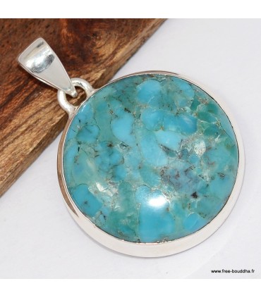Pendentif Turquoise Mohave argent 925, authenticité et énergie positive