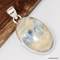 Pendentif Scheelite bleue et jaune - Argent 925 - Bijoux en Scheelite