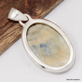 Pendentif Scheelite bleue et jaune - Argent 925 - Bijoux en Scheelite