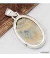 Pendentif Scheelite bleue et jaune argent 925 véritable certifié