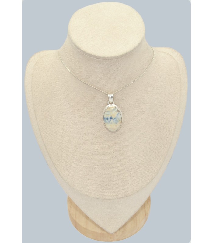 Pendentif Scheelite bleue et jaune - Argent 925