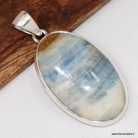 Grand Pendentif en Scheelite bleue - Argent 925 - Bijoux en Scheelite