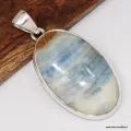 Grand Pendentif en Scheelite bleue - Argent 925 - Bijoux en Scheelite