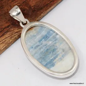 Grand Pendentif en Scheelite bleue - Argent 925 - Bijoux en Scheelite