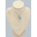 Grand Pendentif en Scheelite bleue - Argent 925 - Bijoux en Scheelite