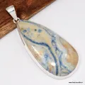 Très Grand Pendentif en Scheelite bleue - 6,4 cm - Bijoux en Scheelite
