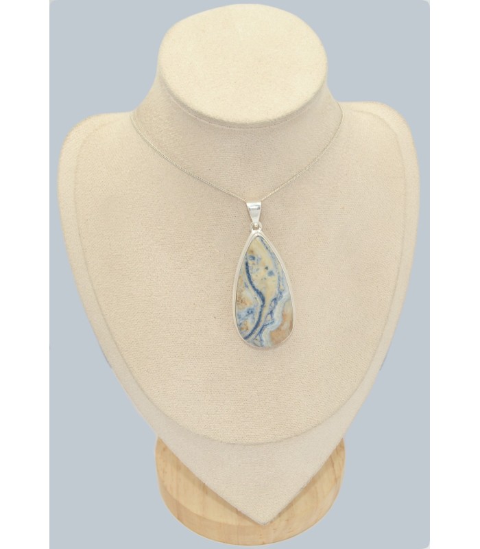 Très Grand Pendentif en Scheelite bleue - 6,4 cm