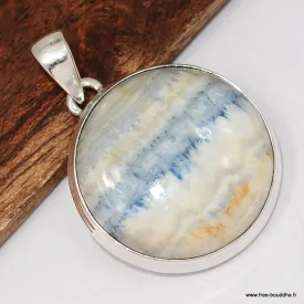 Pendentif en Scheelite bleue forme ronde - Authentique - Bijoux en Scheelite