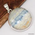 Pendentif en Scheelite bleue forme ronde - Authentique - Bijoux en Scheelite