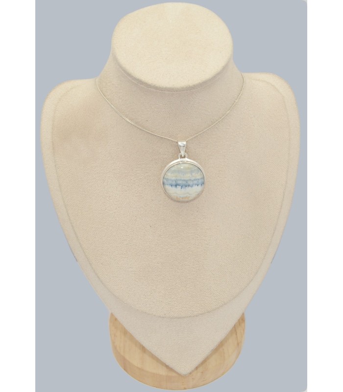 Pendentif en Scheelite bleue forme ronde - Authentique