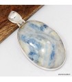 Pendentif Scheelite bleue argent 925 pierre naturelle certifiée