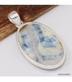 Pendentif Scheelite bleue argent 925 pierre naturelle certifiée