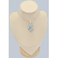 Pendentif Scheelite bleue forme ovale - Authentique - Bijoux en Scheelite