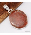 Pendentif corail rouge corné authentique argent 925 pierre naturelle