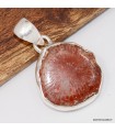 Pendentif Corail rouge corné pierre naturelle argent 925