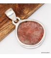 Pendentif Corail rouge corné pierre naturelle argent 925