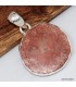 Pendentif tranche de corail rouge corné - Argent 925