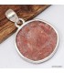 Pendentif tranche de corail rouge corné - Argent 925