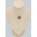 Pendentif tranche de corail rouge corné - Argent 925 - Bijoux en Corail