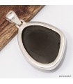 Pendentif Shungite Élite serti clos authentique, bijou argent 925