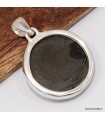 Pendentif Shungite Élite rond certifié argent 925, bijou rare