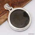 Pendentif Shungite Elite forme ronde - Argent 925 - Pendentifs pierres naturelles