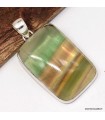 Pendentif fluorite arc-en-ciel véritable argent 925 authentique