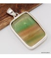 Pendentif fluorite arc-en-ciel véritable argent 925 authentique