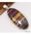 Pendentif Fluorite arc-en-ciel monté sur argent 925 poinçonné