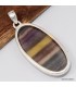 Long Pendentif argent Fluorite arc-en-ciel 4,8 cm