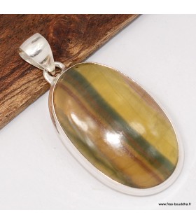 Fluorite arc-en-ciel - Pendentif argent