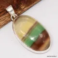 Pendentif Fluorite arc-en-ciel vert bordeau - Pendentifs pierres naturelles