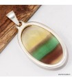 Pendentif fluorite arc-en-ciel argent 925 – pierre d’harmonie