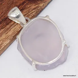 Pendentif argent Quartz Lavande brut - Bijoux en Quartz Lavande