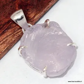 Pendentif argent Quartz Lavande brut - Bijoux en Quartz Lavande