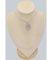 Pendentif Quartz Lavande brut argent 925 authentique
