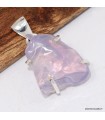 Pendentif Quartz Lavande brut argent 925 poinçonné authentique
