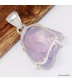 Pendentif Quartz Lavande brut argent 925 poinçonné authentique