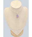 Pendentif Quartz Lavande brut argent 925 poinçonné authentique