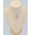 Pendentif Quartz Lavande épais forme libre argent 925 véritable